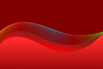 Vector simple abstract background - modern concept of red paper art style. Cut paper style and line interpolate background. Wavy line and contour pattern background. Banner.