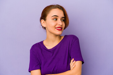 Fototapeta premium Young arab mixed race woman smiling confident with crossed arms.