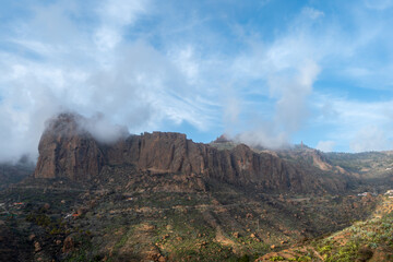 panoramic photography. Second view  of the Ayacata mountains. Gran Canaria. Spain