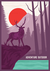 Colorful Adventure Outdoor Retro Style Poster