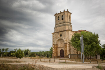 Fototapeta na wymiar Hermitage of La Blanca in Cabrejas del Pinar, province of Soria, Castile and Leon, Spain