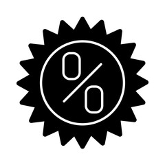 discount seal stamp icon, silhouette style