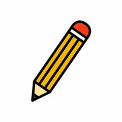 pencil line icon, vector color line illustration