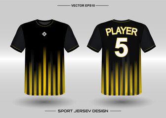 T-shirt sport vector design template, Soccer jersey mockup for football club. uniform front and back view. Clothing Men adult. Can use for printing, branding logo team, squad, match event, tournament