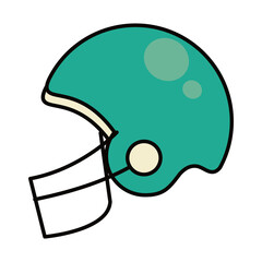 american football helmet icon, line and fill style