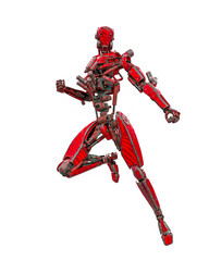 mega drone soldier robot is doing a comic action pose