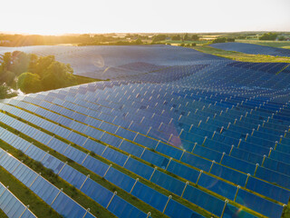 Solar panels on power station