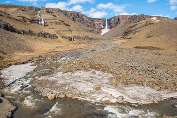 Hengifoss waterfall in east Iceland