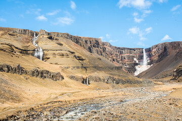 Hengifoss waterfall in east Iceland