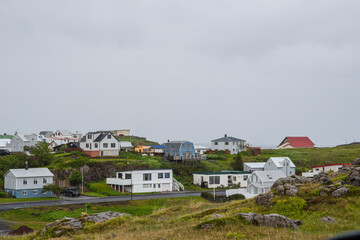 Fototapeta na wymiar Buildings in town of Stykkisholmur on Snaefellsnes Peninsula in Iceland