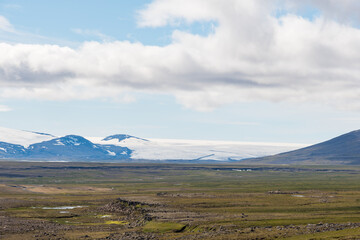 Eyjabakkar and Eyjabakkajokull, part of Vatnajokull national park in Iceland