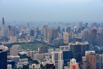 Fototapeta na wymiar Aerial view of Bangkok cityscape, Thailand.