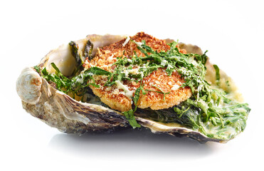baked oyster isolated