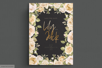 soft floral wedding invitation card set