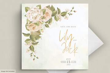 soft floral wedding invitation card set