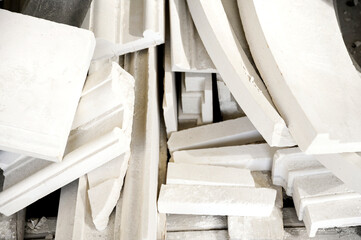 Solid stone carved molding shapes