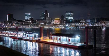 Fototapeta na wymiar Port of Hamburg at night - travel photography