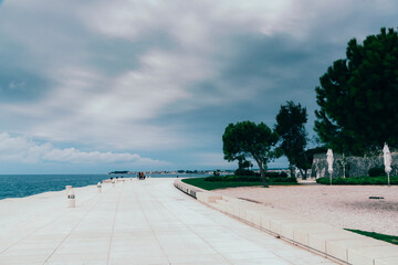 Embankment of Zadar city, Adriatic sea, Croatia.