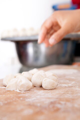 Dough before making dumplings