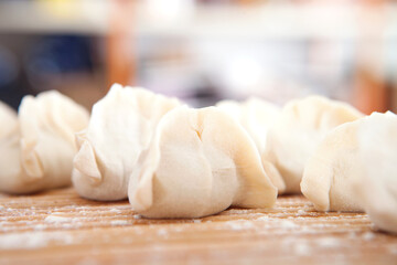 Fototapeta na wymiar Wrapped New Year Dumplings