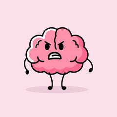 Cute minimalist brain with adorable pose