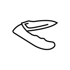 knife army camping line style vector