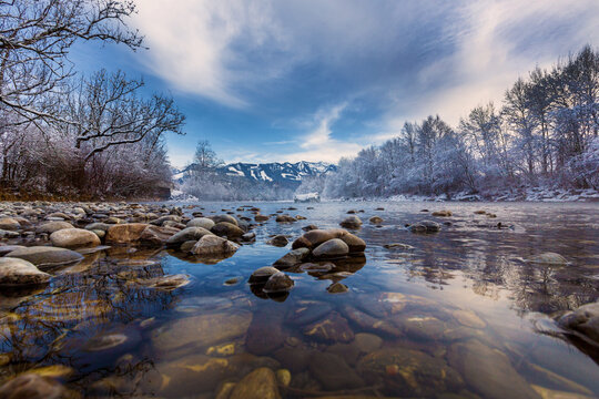 Allg&auml;u - Iller - Winter - Flu&szlig; - Frost 