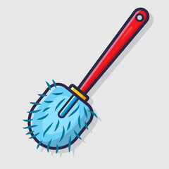toilet brush isolated vector illustration in flat style