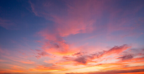 Fototapeta premium Sunset sky for background or sunrise sky and cloud at morning.