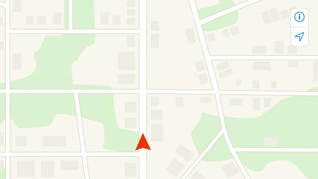 GPS Navigation Map Screen Animation
