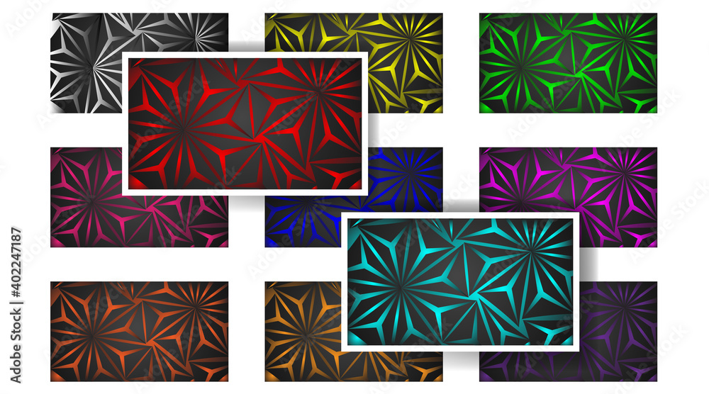 Wall mural light triangle pattern background design collection. vector illustration