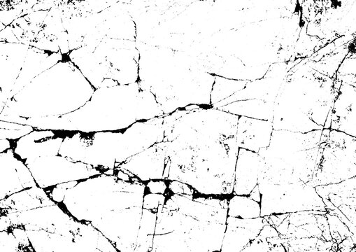 Vector the cracks concrete texture white and black.