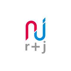 vector of simple curves letter rj line geometric logo