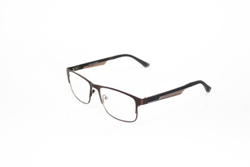 Optic glasses white background 