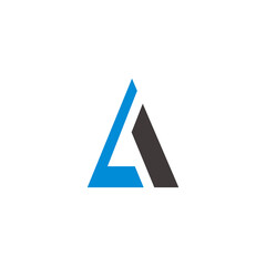 letter la triangle geometric simple flat logo vector