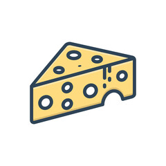Color illustration icon for cheese