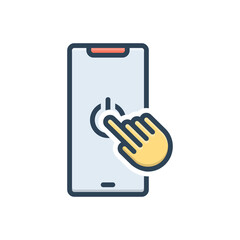 Color illustration icon for over 