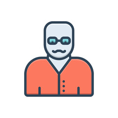 Color illustration icon for age