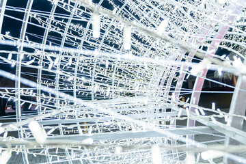 Beautiful view of the San Blas Church in Nicoya Guanacaste with Christmas  decorations in Costa Rica 