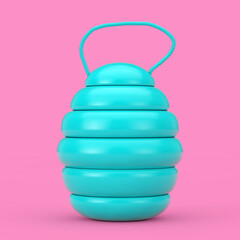 Blue Wooden Natural Organic Honey Barrel Keg in Duotone Style. 3d Rendering