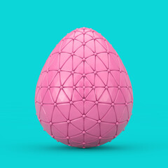 Pink Decorated Easter Egg in Duotone Style. 3d Rendering