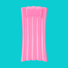 Pink Air Pool Matress Water Couch Bed in Duotone Style. 3d Rendering