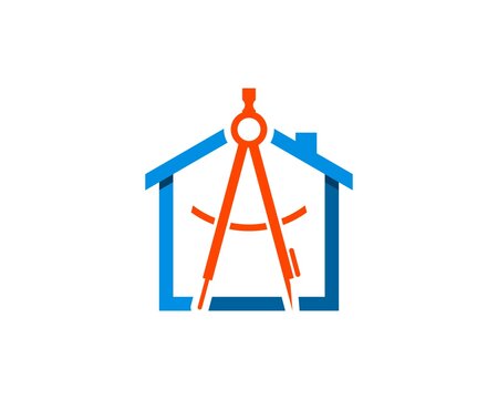 Simple house with architect equipment inside