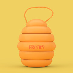 Orange Natural Organic Honey Barrel Keg. 3d Rendering