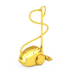 Golden Modern Vacuum Cleaner. 3d Rendering