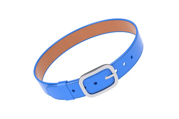 Blue Leather Dog Collar. 3d Rendering