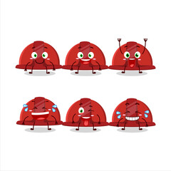 Cartoon character of red construction helmet with smile expression