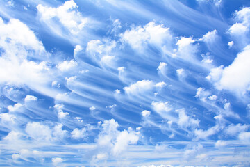 Wispy clouds on a  beautiful blue sky day. 