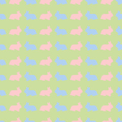 Silhouette of a rabbit. Vector illustration. Seamless pattern.	