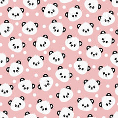 Obraz premium Seamless pattern with cute panda. Vector illustration. 